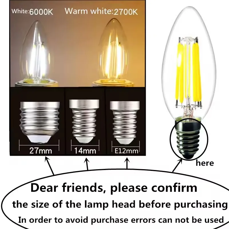 Retro decoration Edison light bulb transparent light emitting diode