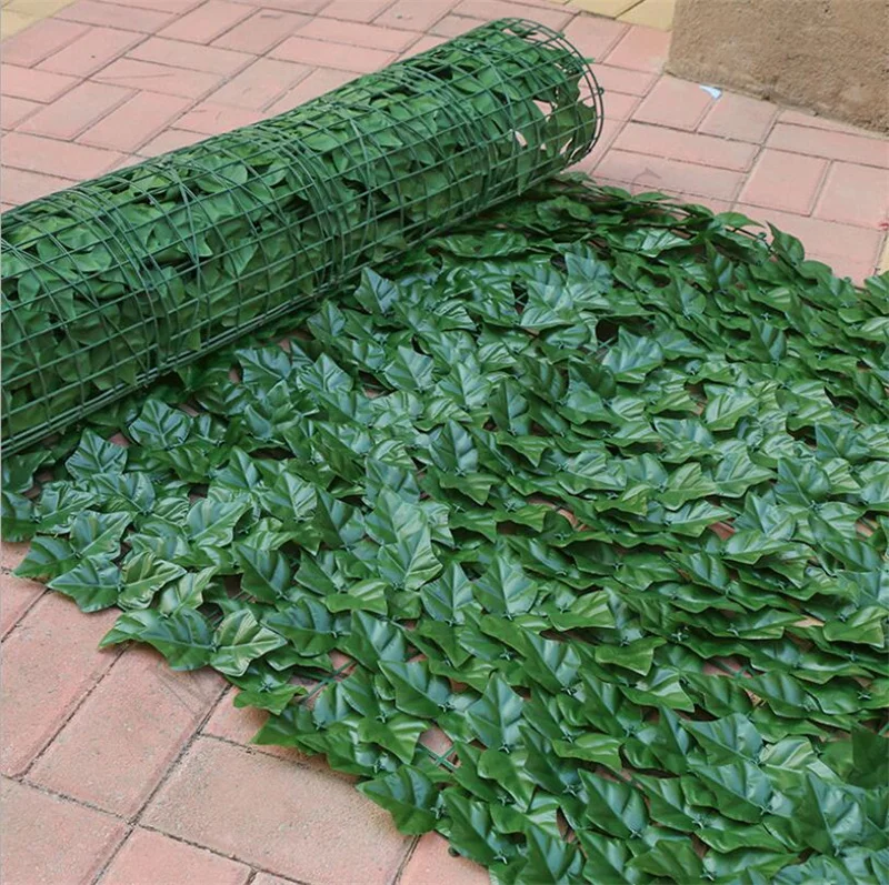 Handmade Green Leaf Artificial Grass Wall Roll UV Certified Polyethylene and Plastic for Balcony Hedge Fence Craft Occasions