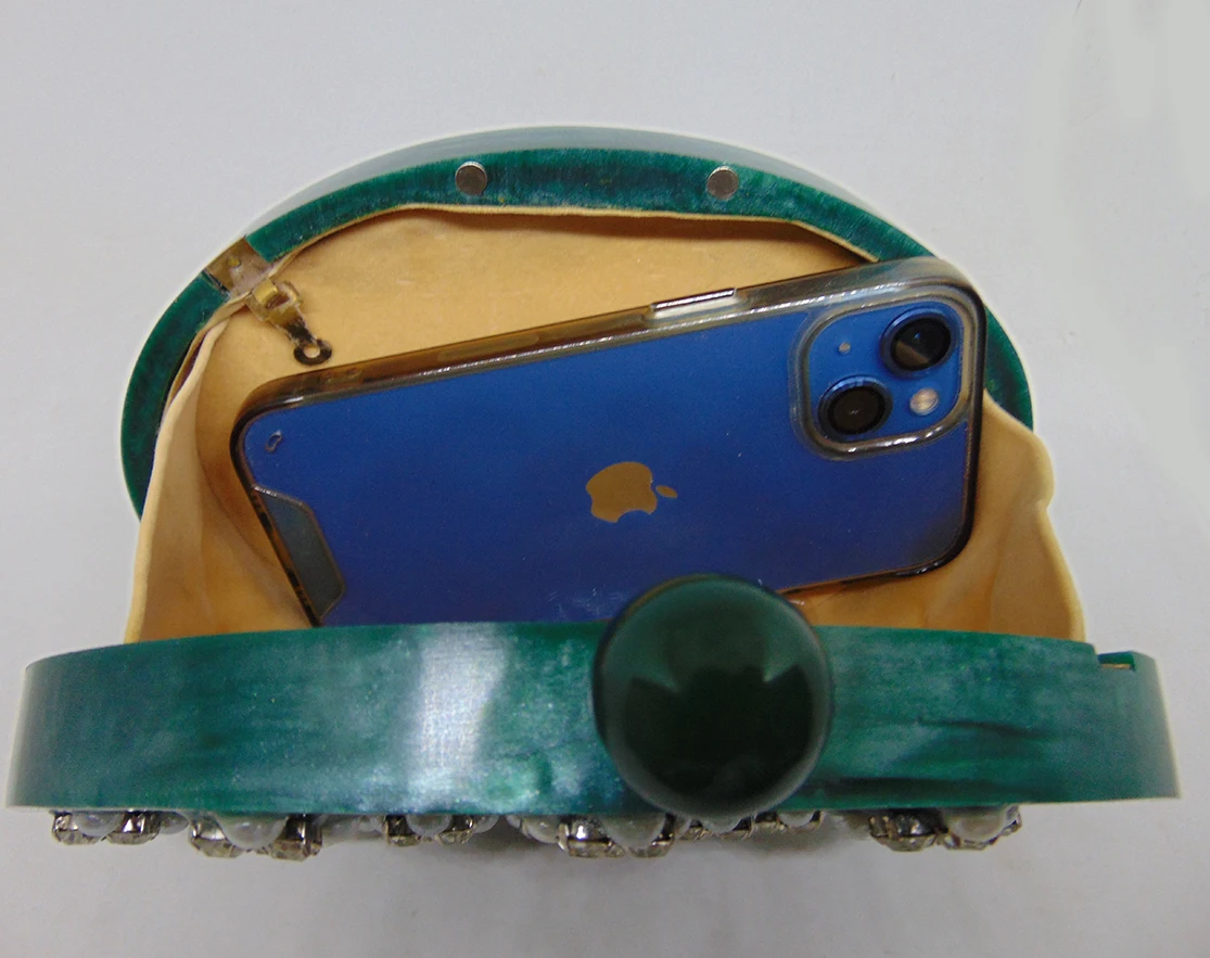 Luxury Purses And Handbags india made wedding party Acrylic stone Embellished Clutch purse