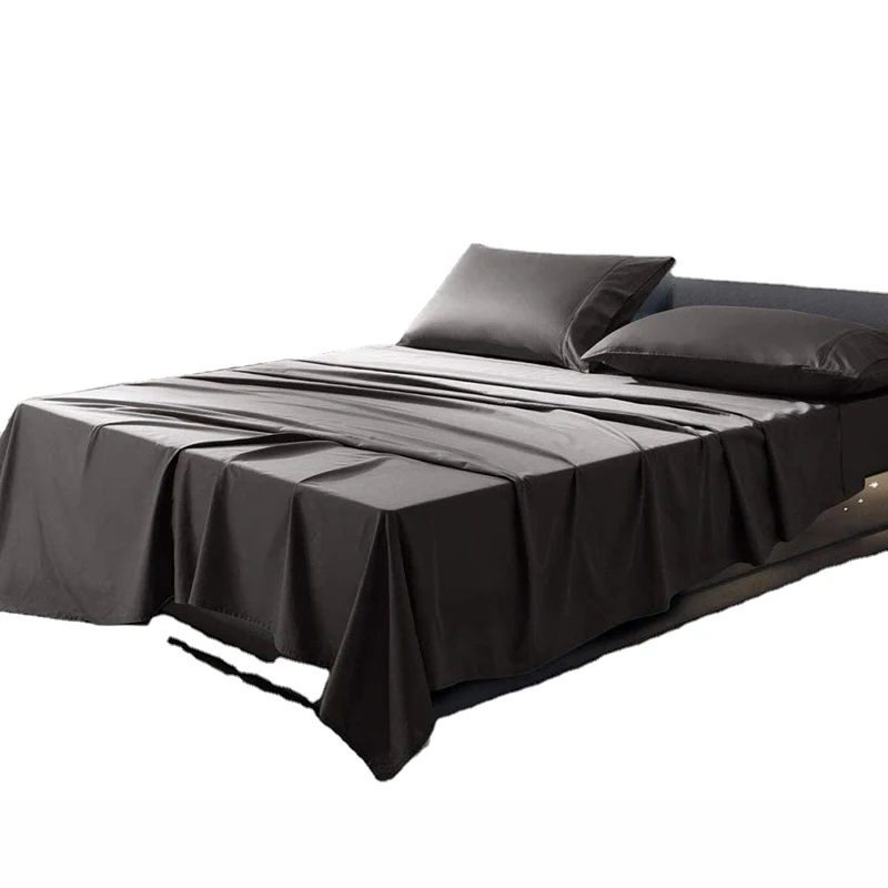 Hotel and Home Linen Bedding Set Bed Sheets Set Duvet Cover Set Custom Color and Satin Striped Poly Cotton Bed Sheets