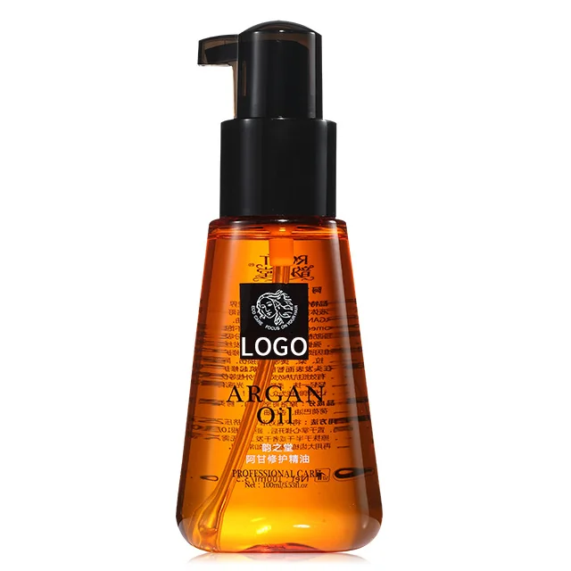 Custom Logo Organic Morocco Argan Hair Loss Essential Oil Repairing Dry Damaged Split Ends Hair Treatment Serum Oil Products