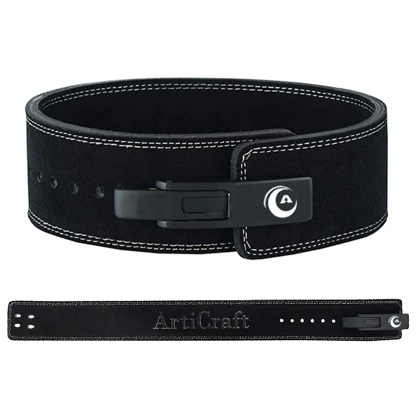 High Quality Waist Support Gym Fitness Power Workout Weight Lifting Belt Factory Customized Cow Leather powerlifting lever belts