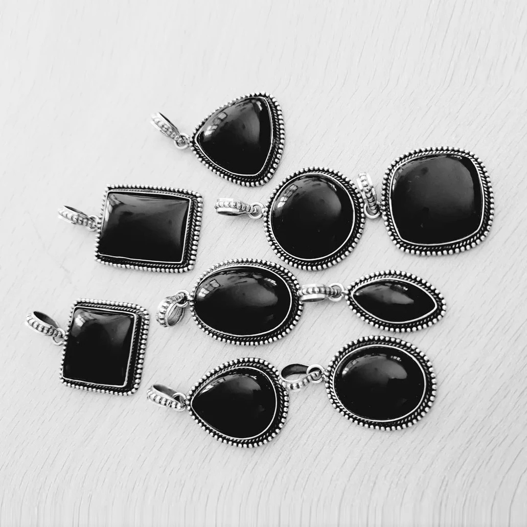 Designer Collet Pendants 925 Sterling Silver 27 MM Square Shape Silver Metal Casting for Pre Notched Setting Jewelry Accessories