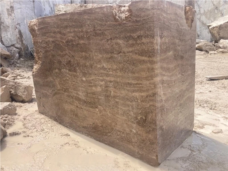 Noce Travertine Natural Stone Blocks for Kitchen Applications