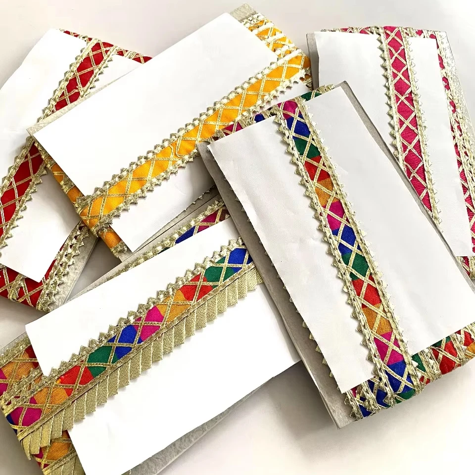 Wholesale Metallic Braided Lace Trim Border DIY Beaded Tassel Fringe Fabric Rhinestone Sequins Bags Shoes Customizable