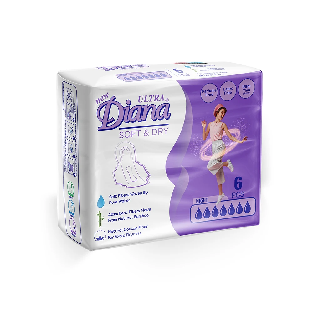 New Diana Ultra Soft And Dry Natural Cotton Fiber  For Extra Dryness Sanitary Napkin Available At Best Price