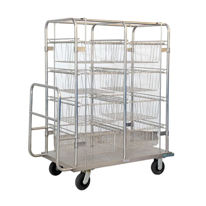 YFCSD-SS04 High Quality Hospital Equipment Disinfection Basket Stainless Steel Medical Trolley CSSD
