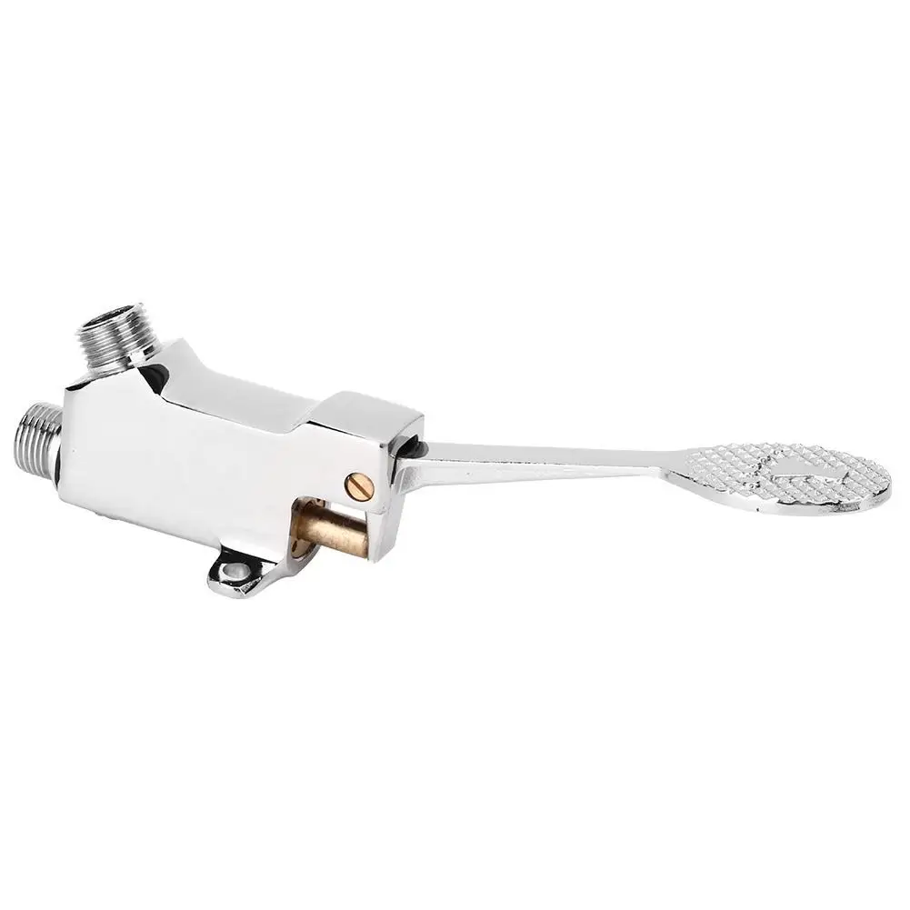 Foot Operated Valve Chrome Plated Pedal Control Valve Brass Foot Control Valve G1/2 inlet