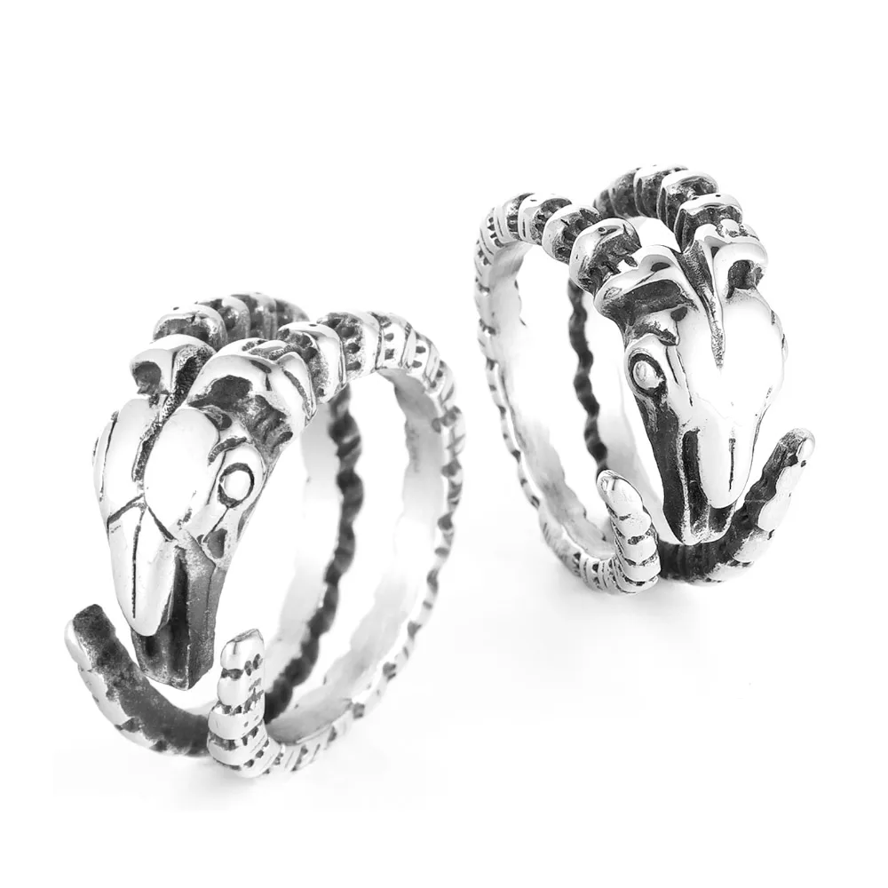 Low MOQ jewelry tarnish free antique men wholesale stainless steel biker satan baphomet ring