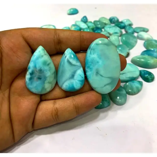 100% Natural Larimar Stones Cabochon  Gemstones Wholesale Product Best Quality Material Jewelry Making Loose Gemstones