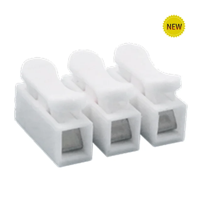 SiRON Press type Universal connecter CH-3 3-ways wire spring terminal block clip copper quick connect push in terminals