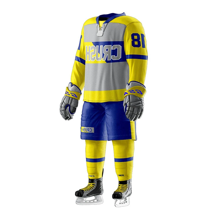 Customized Printing Logo Ice Hockey Uniform set Team wear Cheap price Custom 100% polyester Sportswear Ice Hockey Uniform