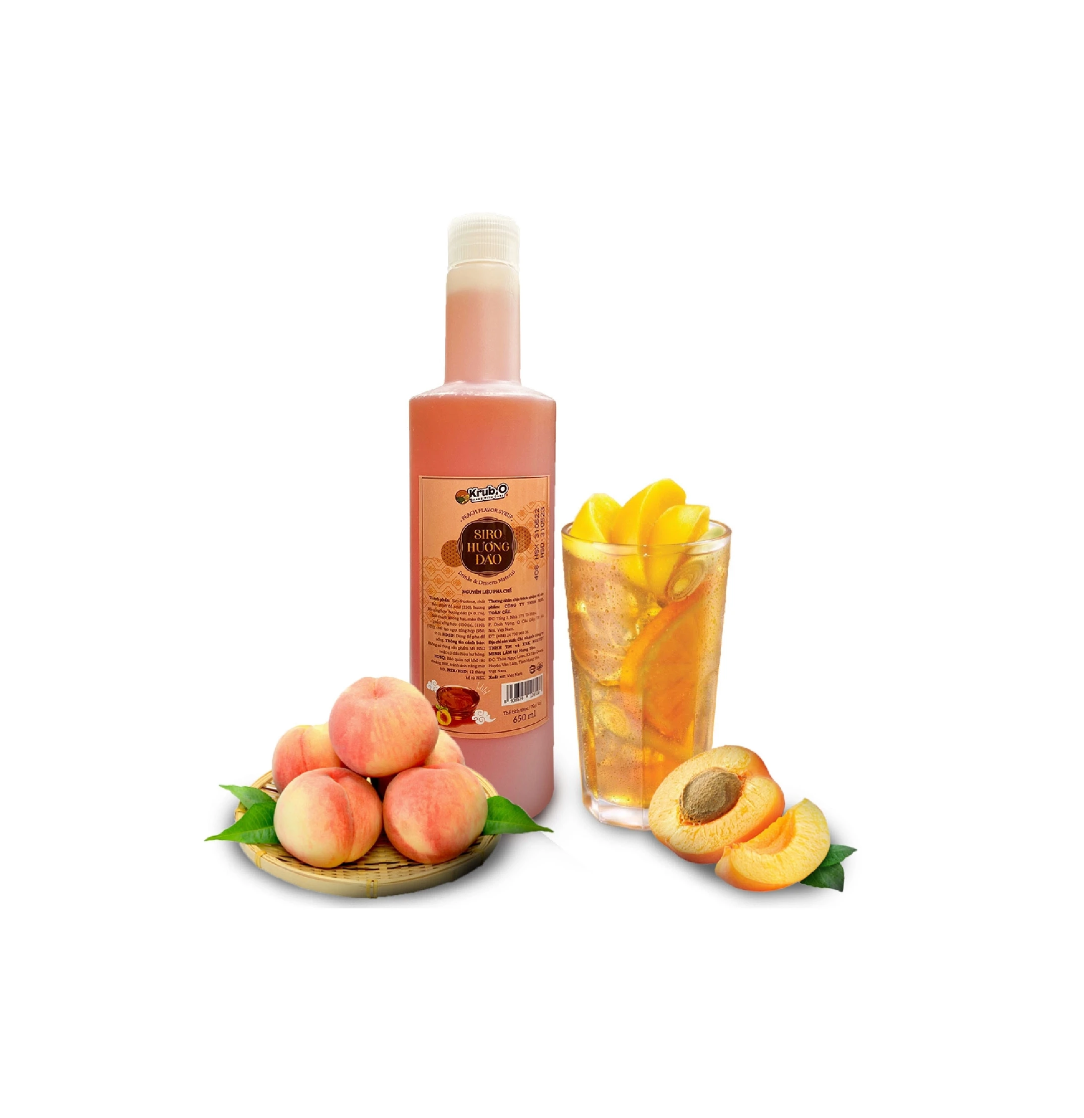 Vietnam Popular Concentrated Juice Peach Syrup for Bubble Milk Tea High Quality Negotiable price Wholesale