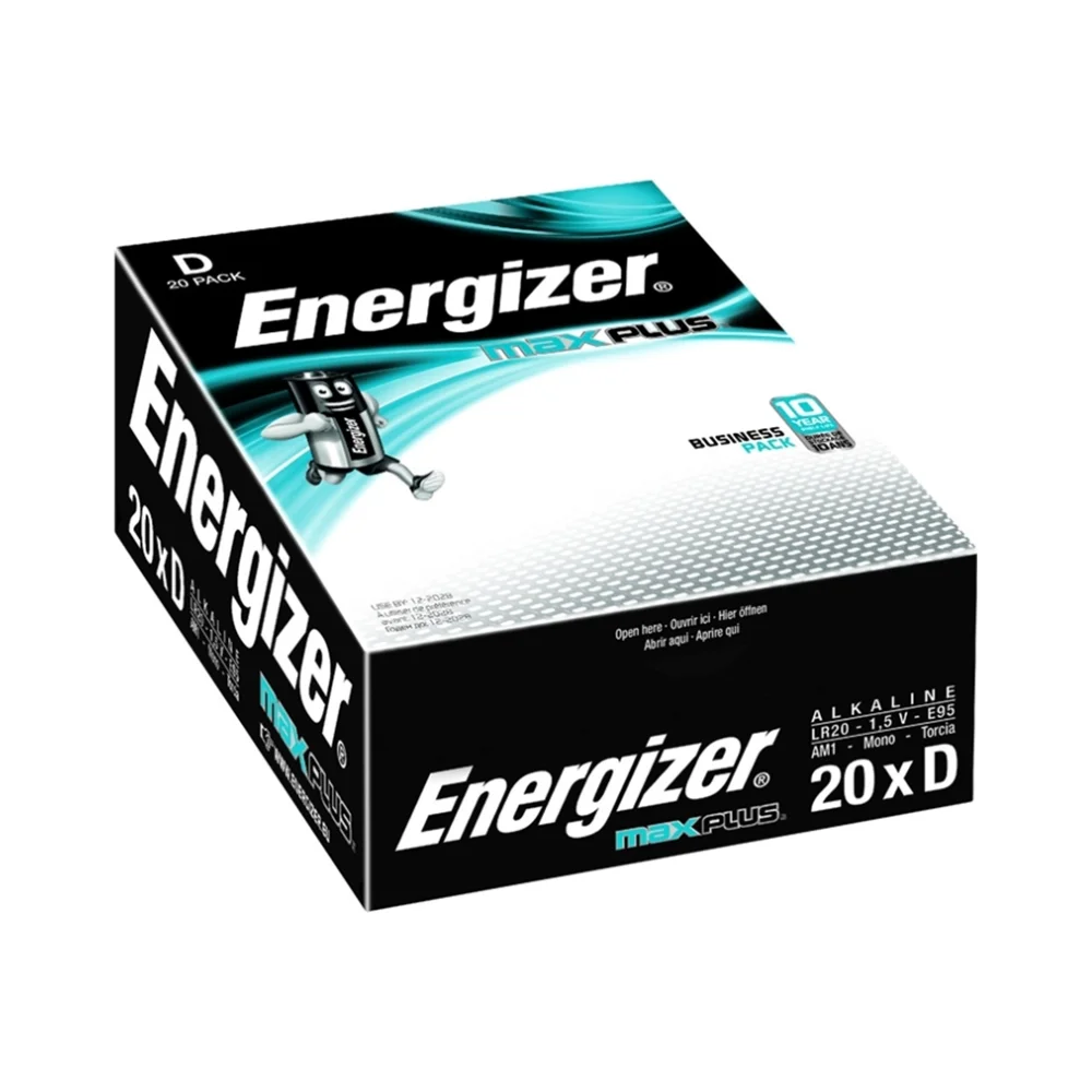 Аккумулятор Energizer Max Plus Mono D LR20 щелочной 1 5 В (20 шт.)
