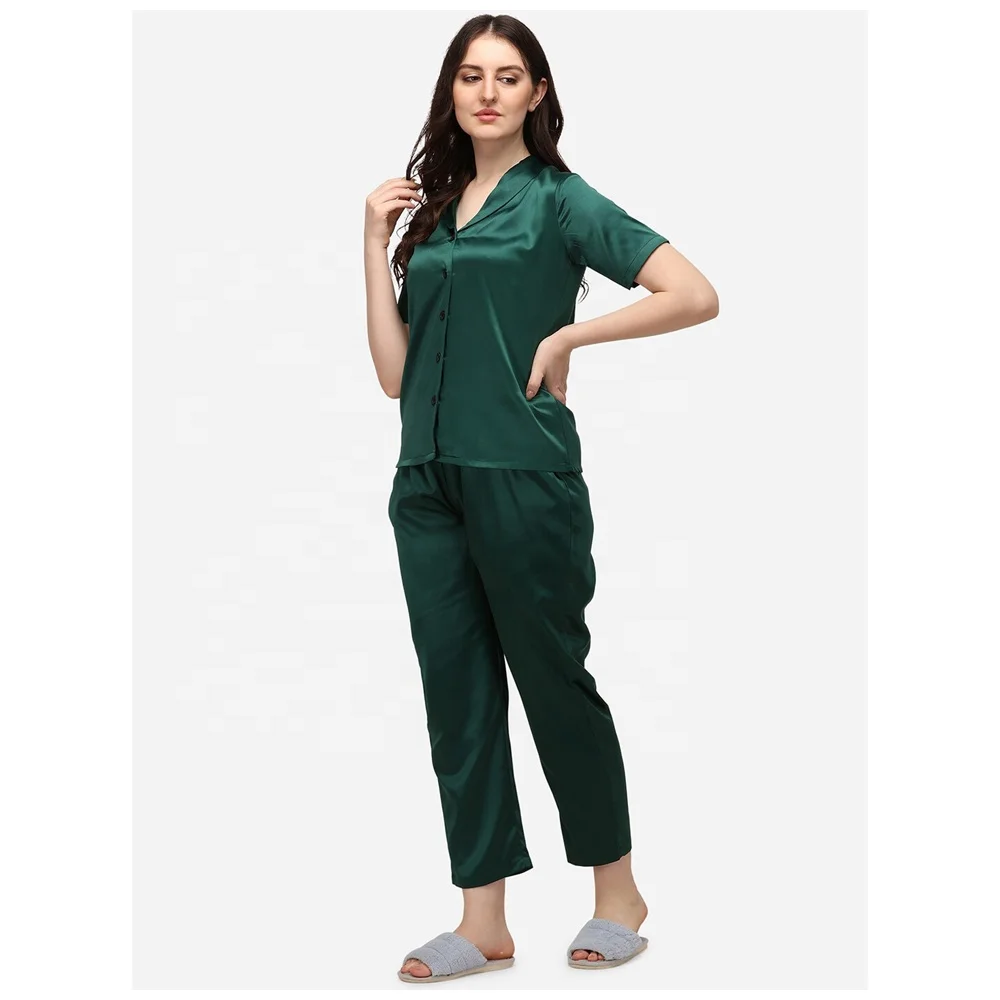 Spring Summer Silk Pajama Set Women Sexy Silk Sleepwear Home Suit Satin Pajamas Female Loose Lounge Wear Sets Pjs Women Coldker