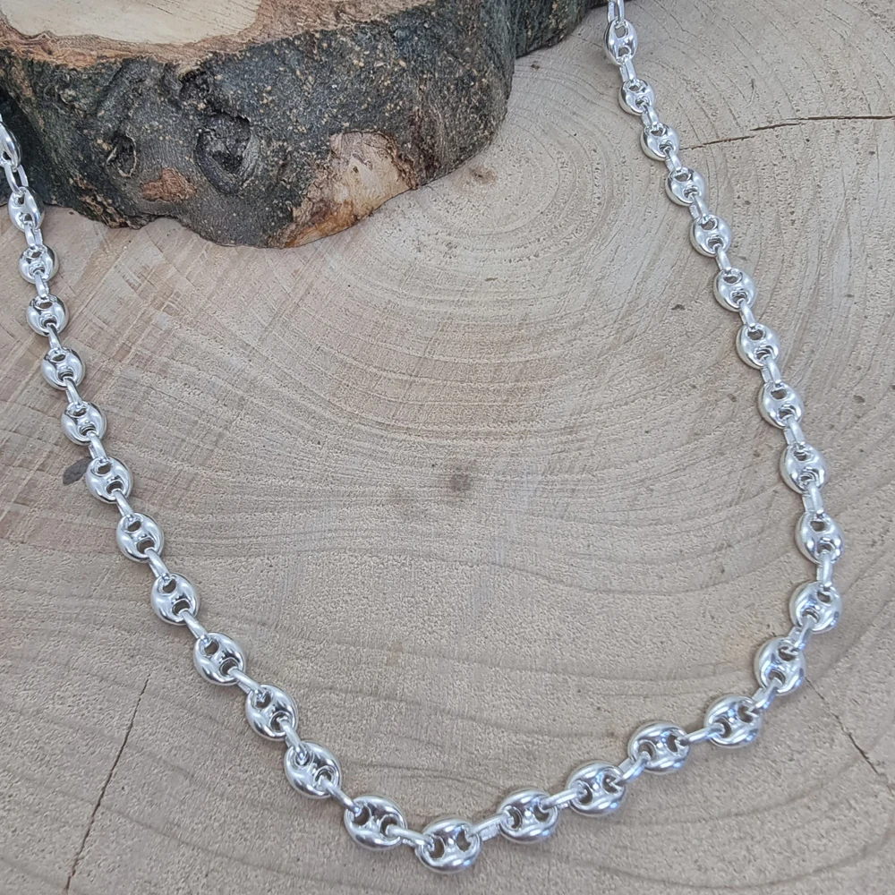 925 Sterling Silver Link Chain Sailor Men Jewellery Coffee Bean Necklace Wholesale Mens Jewelry Trendy Hot Sale Women Unisex