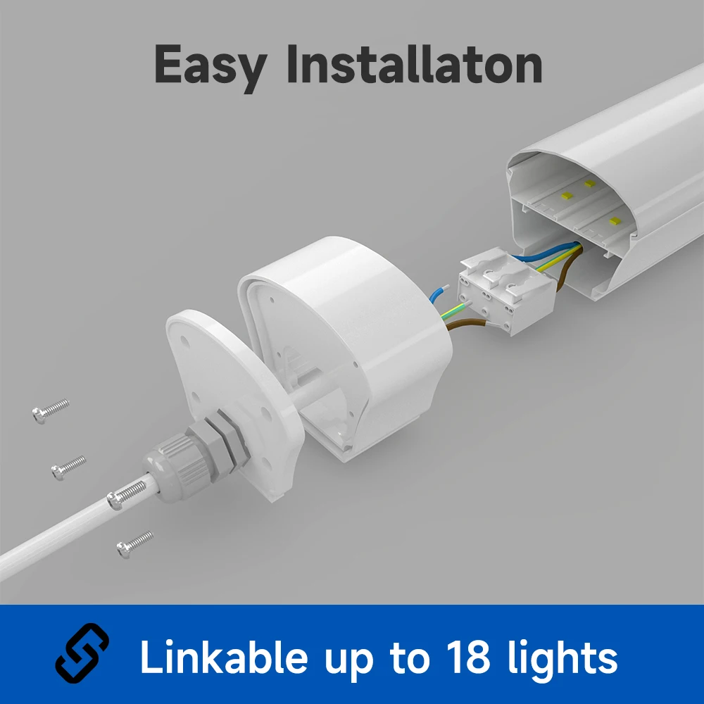 Factory 120cm 4ft 40W Triproof Light Underground on/off Motion Sensor LED IP65 IP66 Tri-proof Light for Parking Lot