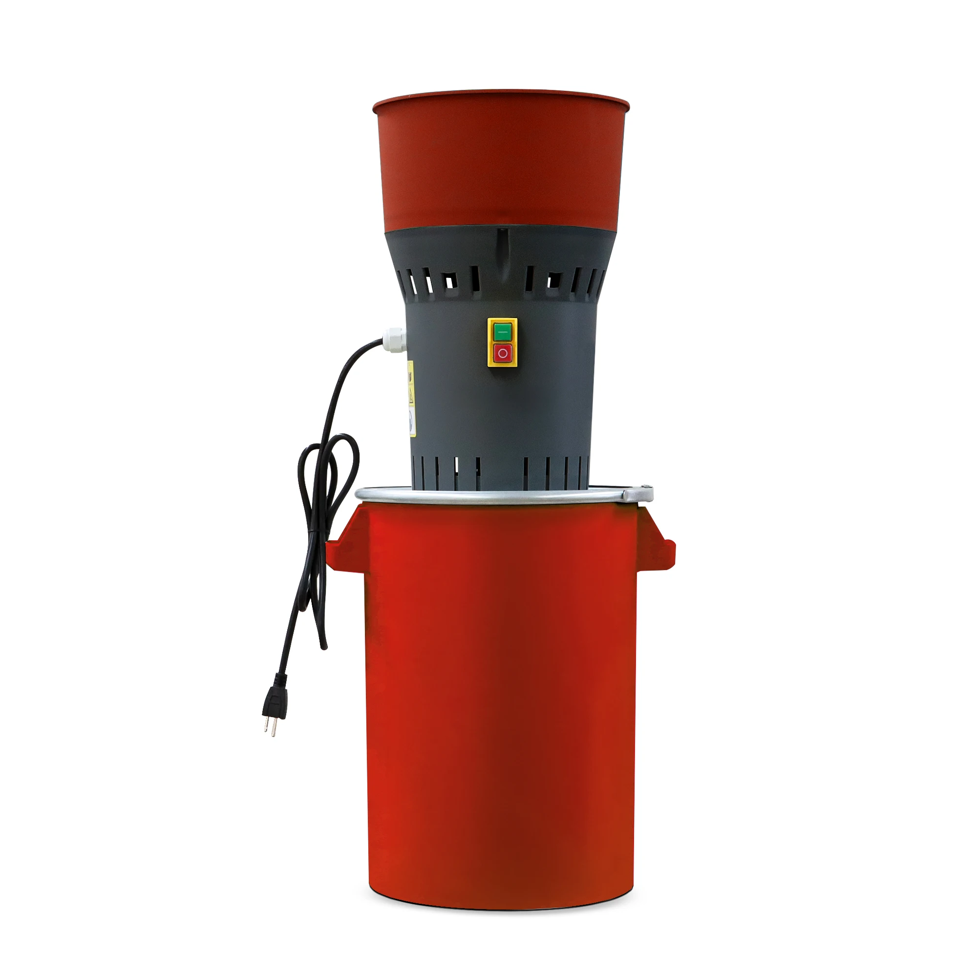 Euromill-25P Grain Mill Machinery for Consistent Chicken Feed Production Red Hopper & Bucket