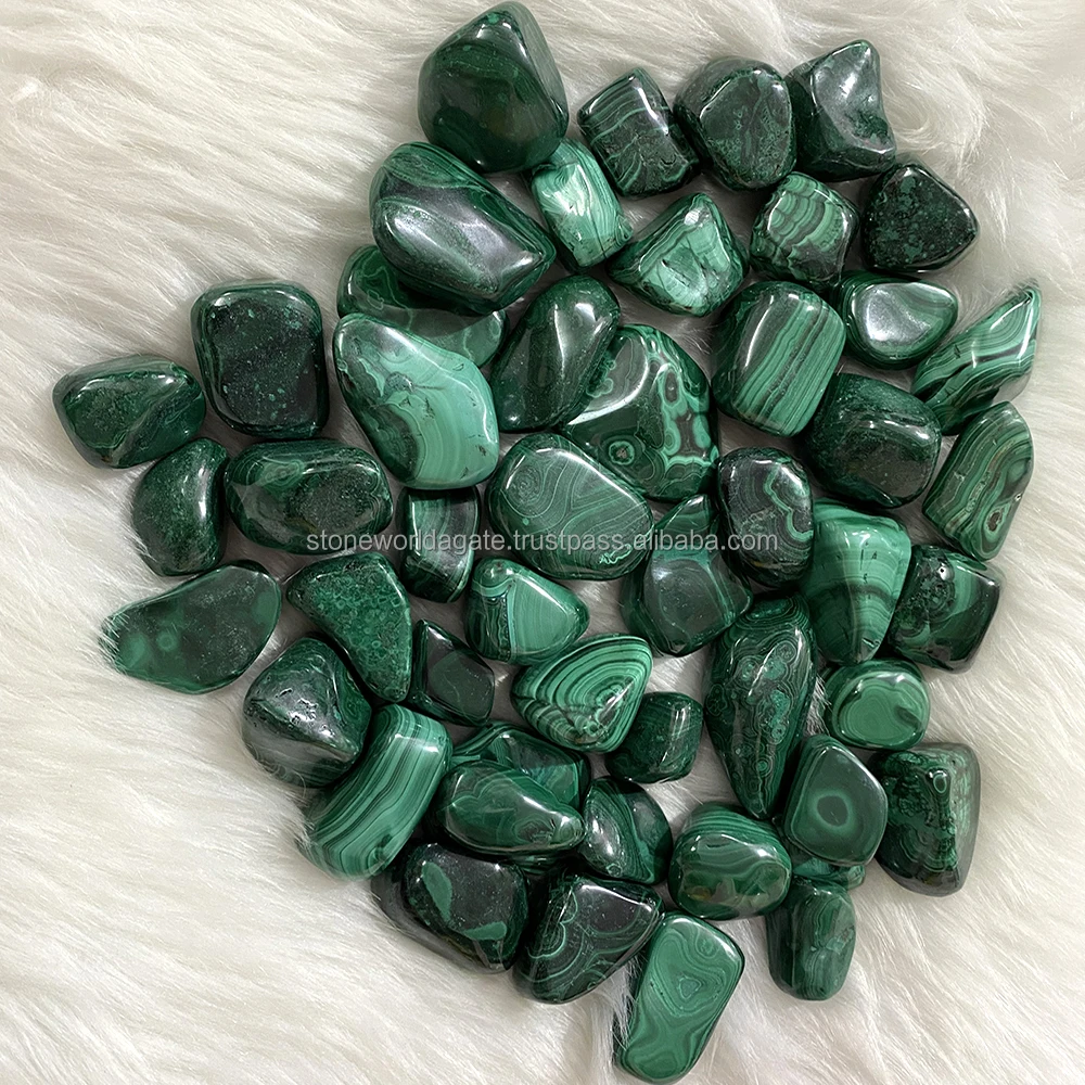 Wholesale Natural Malachite Tumbled Stone Polished Malachite Tumbled Gravel Stone For Healing