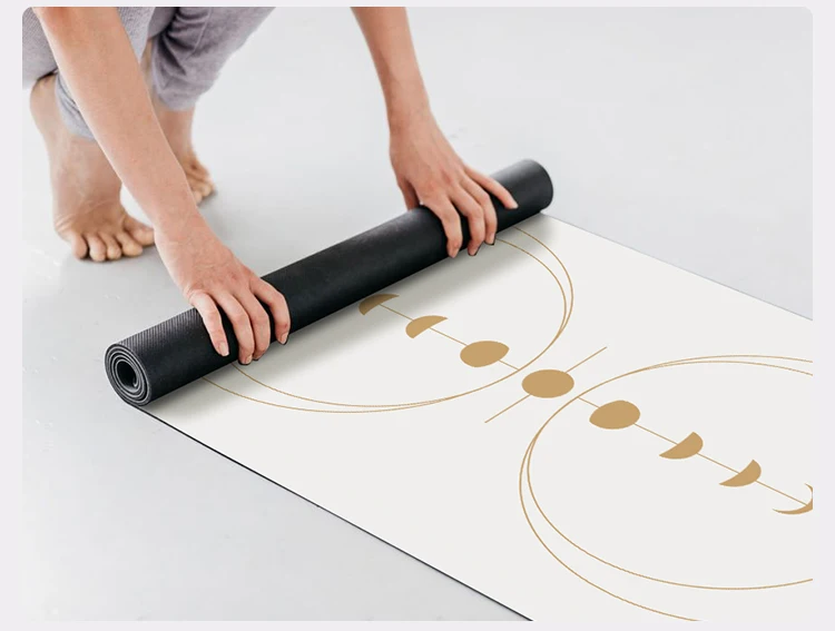 Frost White Beige Special Nude Curve Arch Oval Shape Sticky Non Slip Custom Eco Vegan Pu Rubber Yoga Mat
