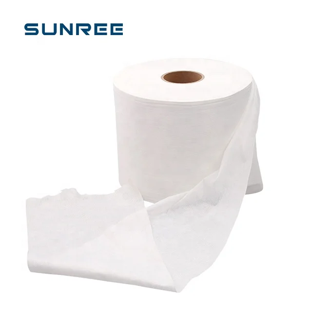 Nonwoven Fabric Roll 100% Bamboo Fiber Spunlace Nonwoven Fabric For Industry Cleanroom Dry Wipe Diaper