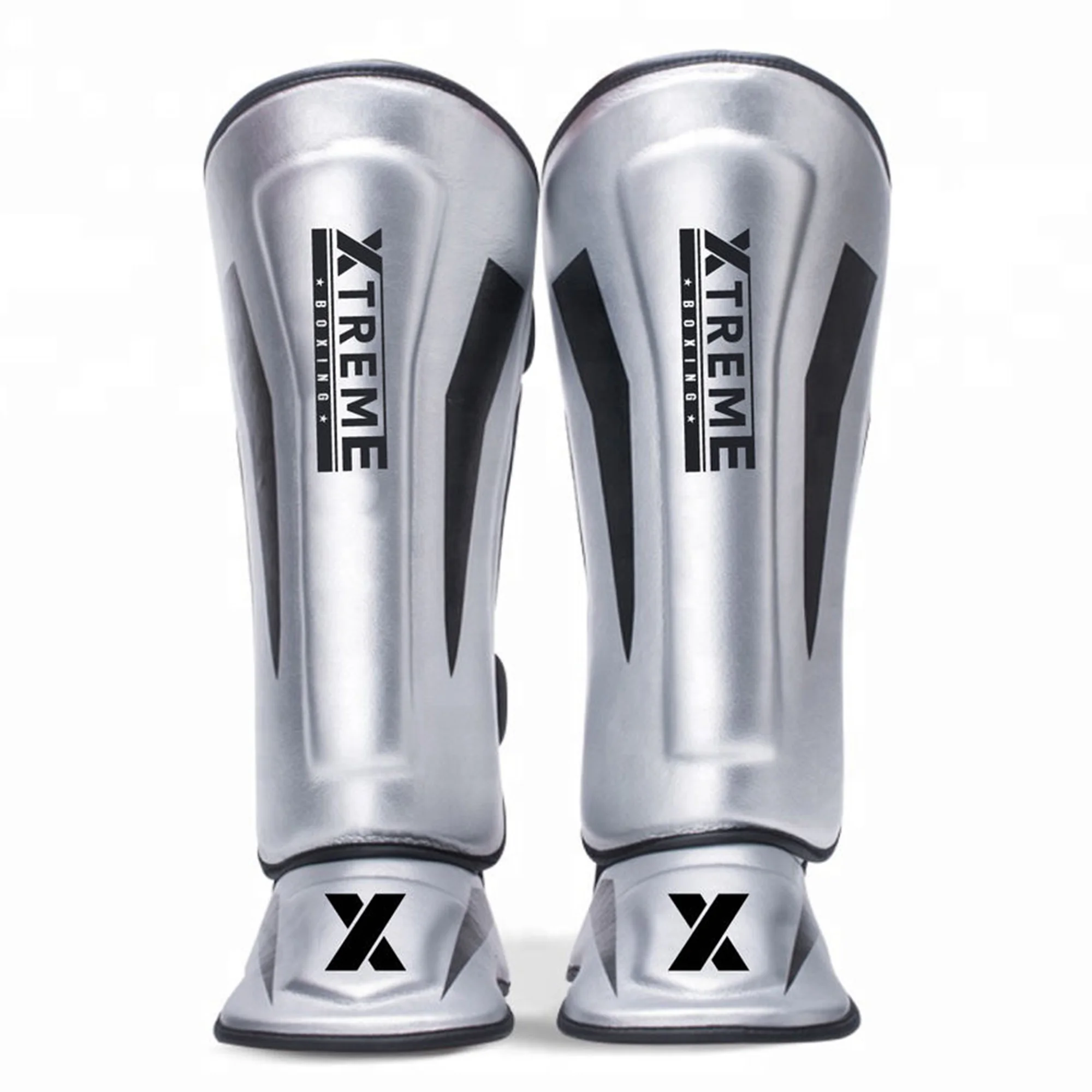 Professional training shin guards leather made high quality legs protection shin pads for kickboxing training