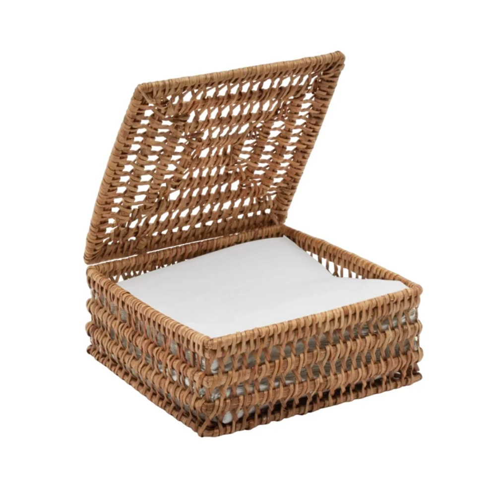 Handwicker natural rattan napkin holder Rustic tableware restaurant hotel decoration wholesales nice price from Vietnam