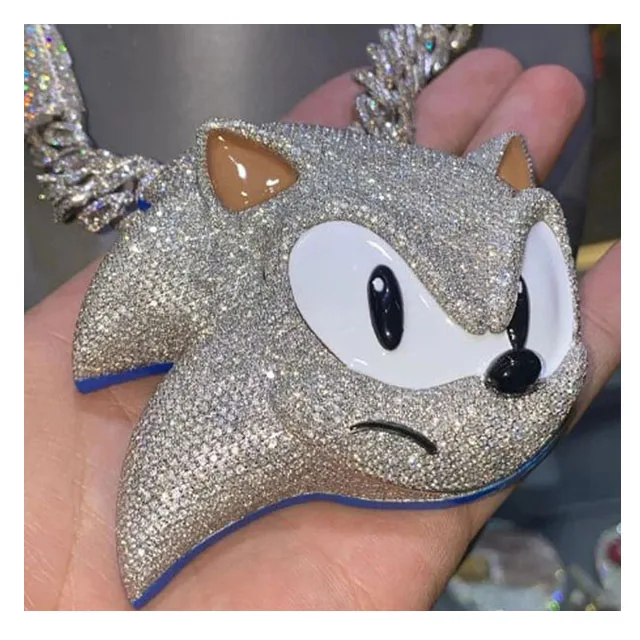 Factory Custom Hip Hop Photo Pendant Moissanite Baguette Cut Lab Diamonds Iced Out Pendant As a Gift For Men