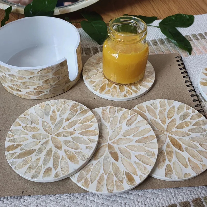 DECORATION ACCESSORIES nice coasters pads mat kitchen accessories easy Wooden and Epoxy Resin marble Coaster table ware