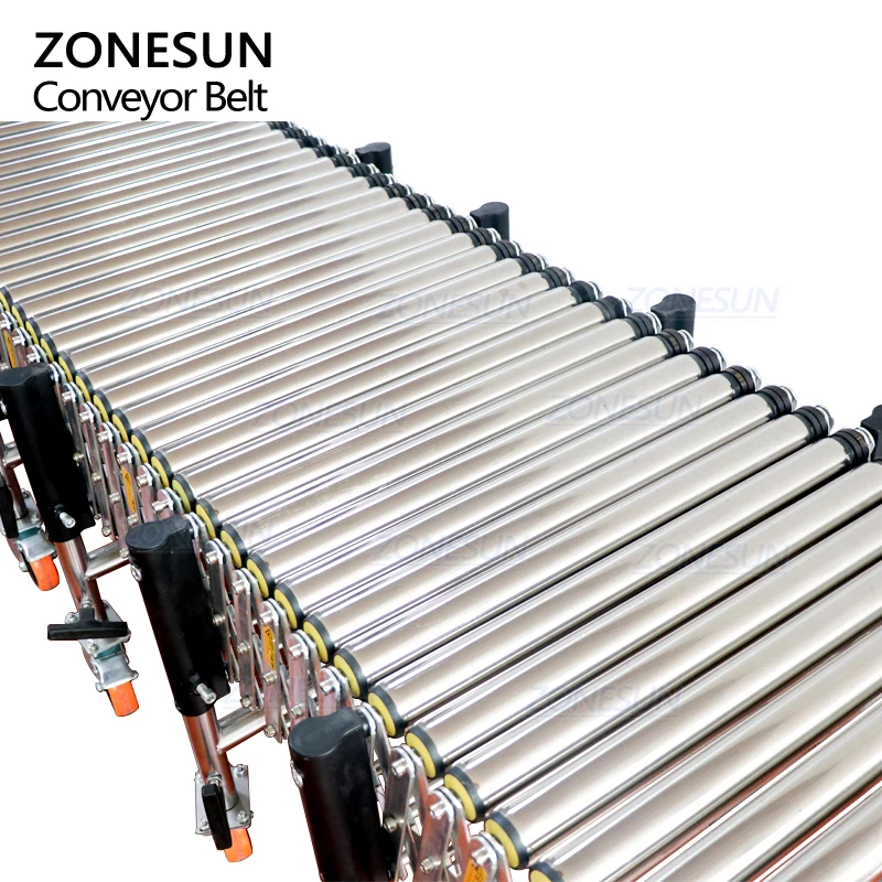 ZONESUN ZS-FCV600 Automatic Powered Flexible V-ribbed Telescopic Roller Expendable Conveyor For Paper Carton Boxes