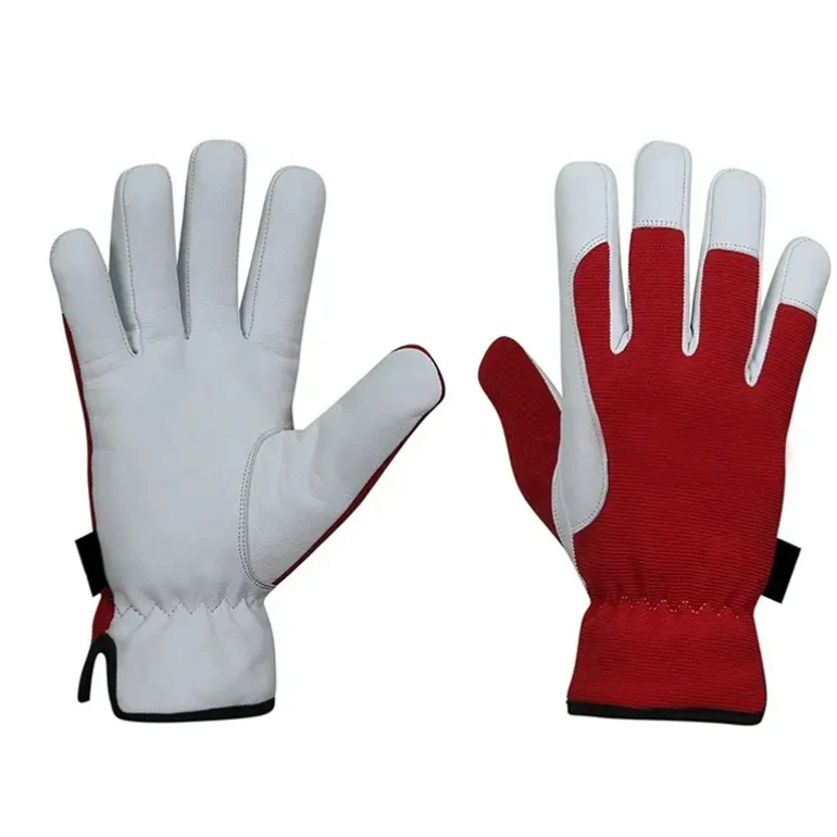 Leather & Cotton Back Diving Assembly Gloves Leather Industrial Safety Working Gloves for Hand Protection Premium Sheep For sale