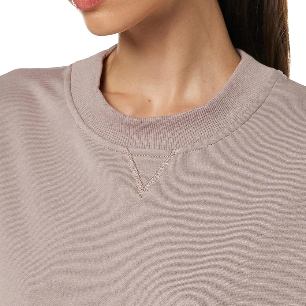 OEM oversize sweatshirts crewneck embroidery letters loose drop shoulder long sleeves custom women cotton pullovers sweatshirt