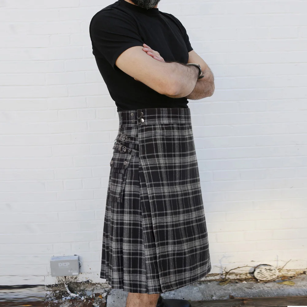 SLE02066 SD Mens Scotland Scottish National Kilt Skirt Tartan Plaided A-Line Stylish