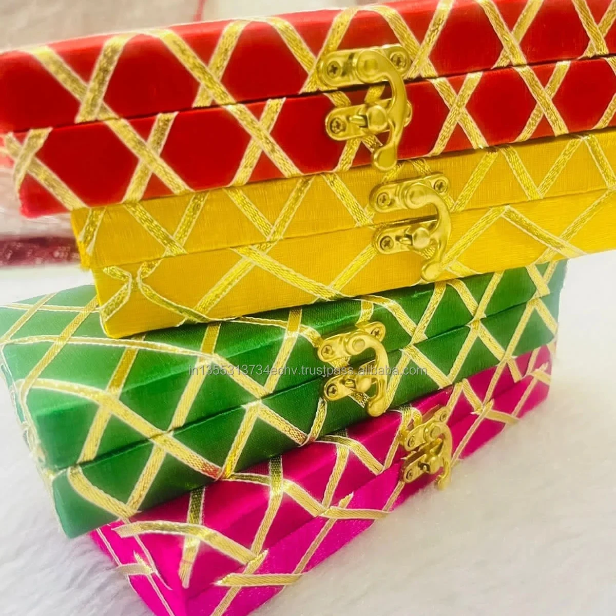 Indian Rajasthani Handmade Fashionable Brocade Box Mehndi Nikah Favor Jewelry Box Bollywood Party House warming