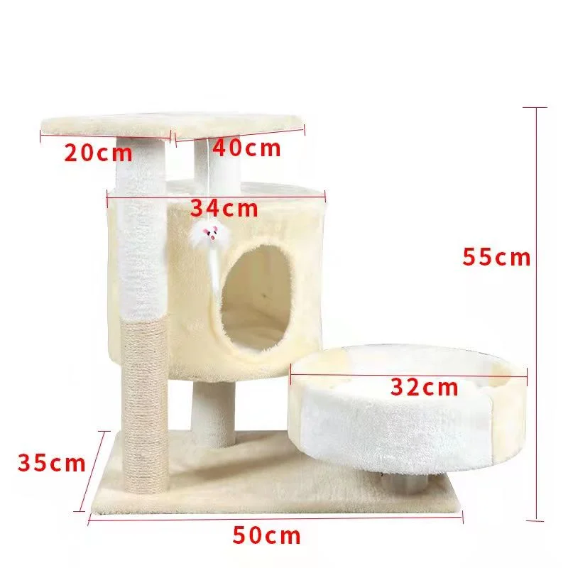 Simple cat tree with cat catching post and jumping platform for wholesale cat nest toys