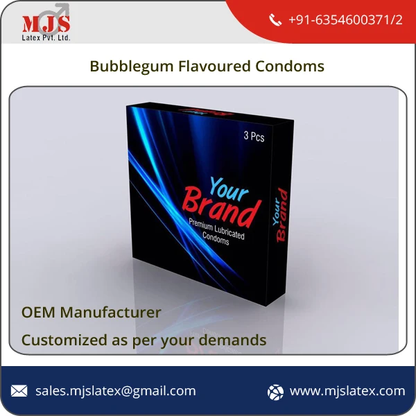 Customized OEM Strong and Sensitive Natural Lubricated High Quality Ultra-thin Bubblegum Flavoured Condoms at Best Price