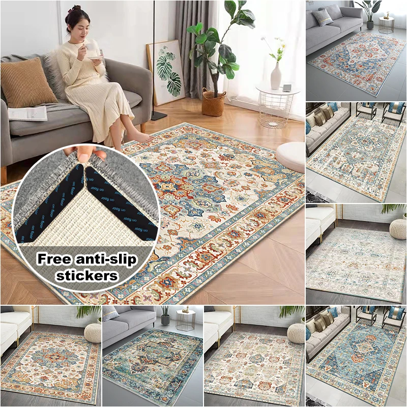 New Arrival Anti-slip Custom Nordic Plain Machine Printed Non Slip Room Plastic Floor Carpet Area Rugs carpet for living room