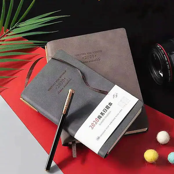 Custom Notebook Soft Touch Suede PU Leather Cover Journal Printed Journal Planner with Pen Holder