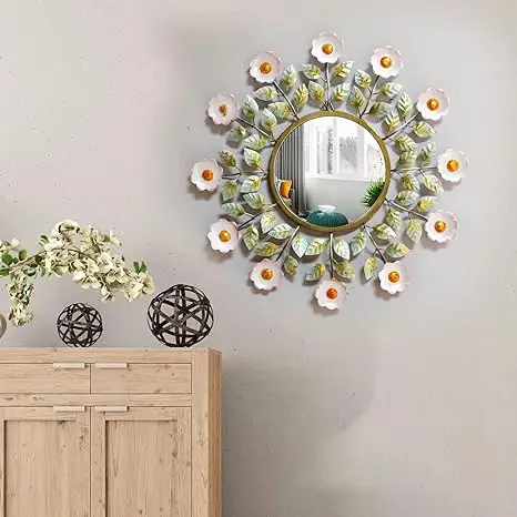 Gold Plated Balls Frame Luxury Vanity Mirror Minimalist Quality Modern Indoor Wall Decor Wholesale for Home Use Only