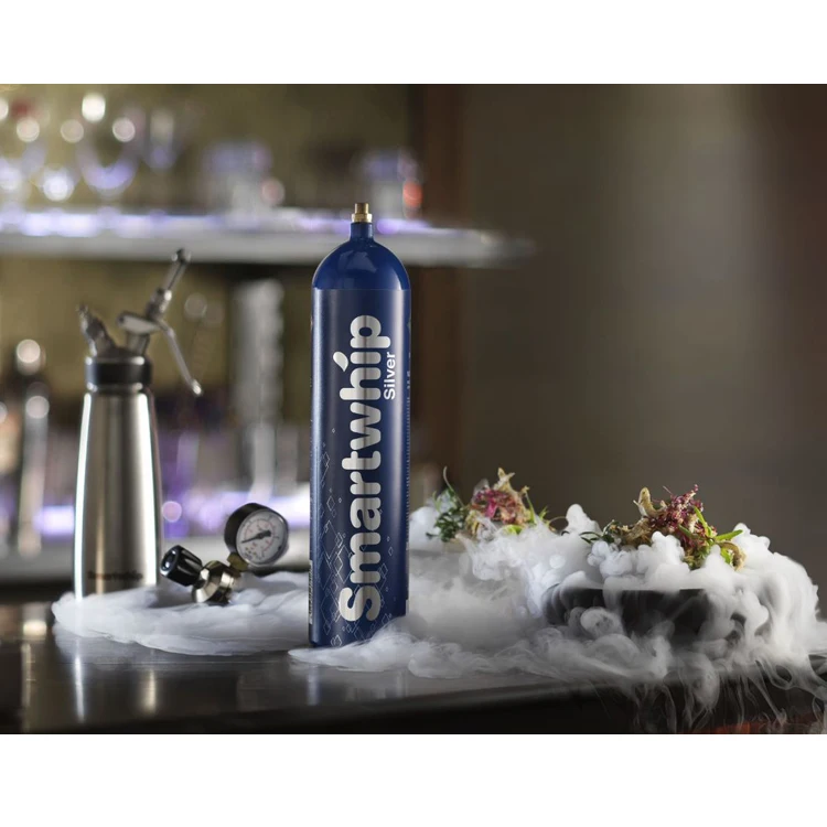 Sleek Design 640 gram Smartwhip Silver Cream Chargers Kitchen Tool for Cake Decorations | OEM Logo Possible