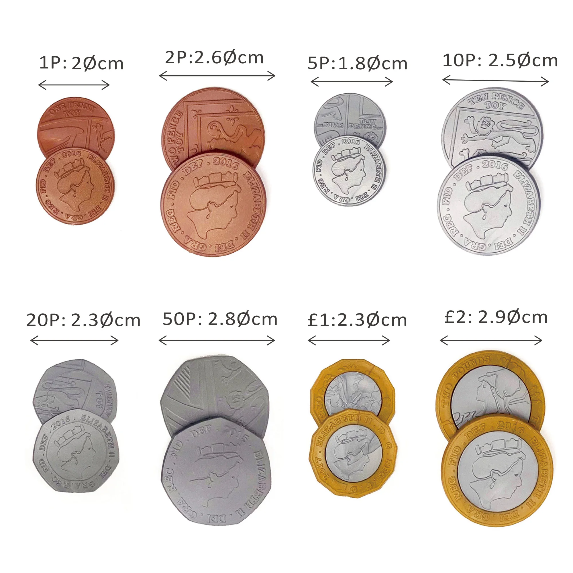 80Pcs Pound Sterling Coins Educational Kids Play Money