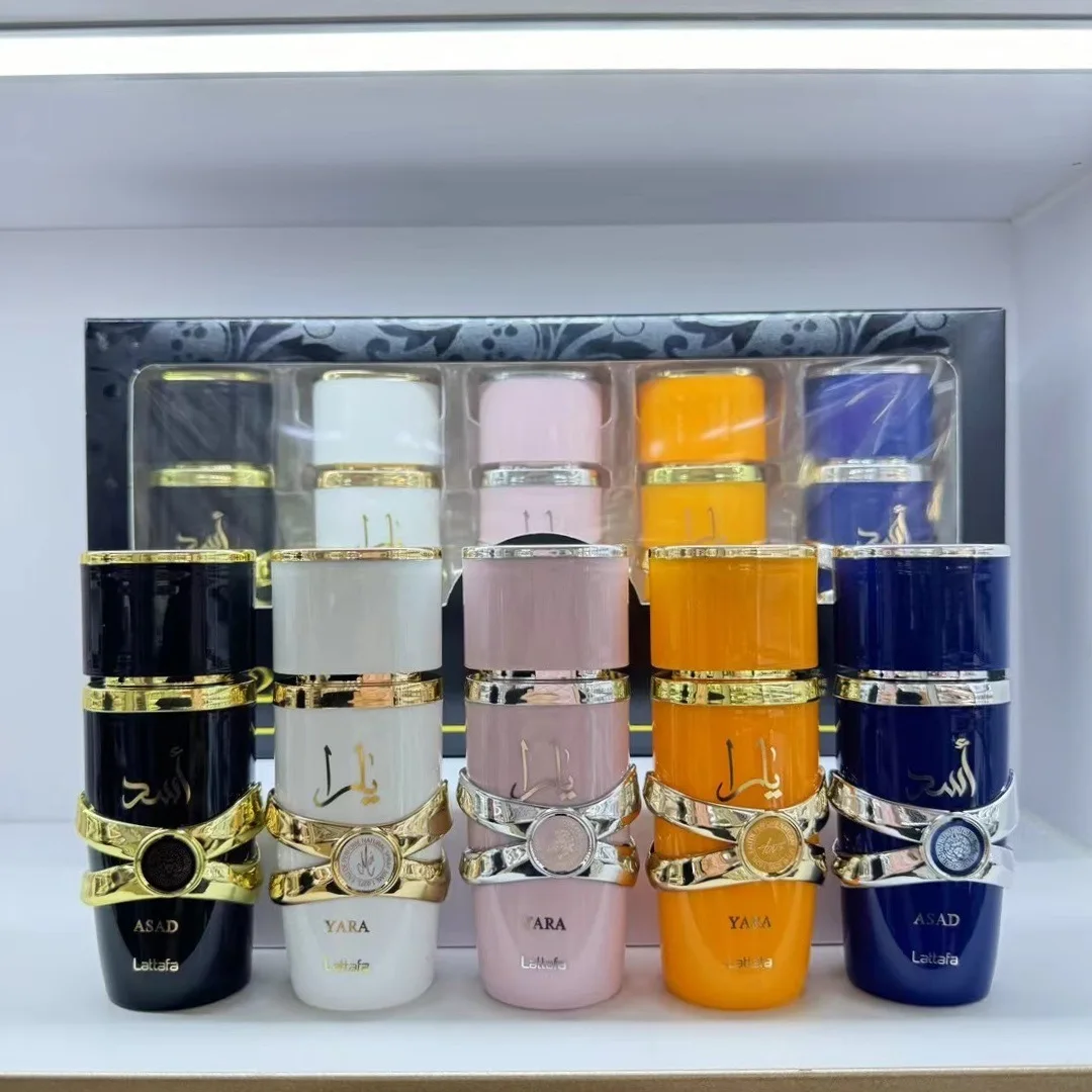 Wholesale sale of 30ML Red, white, blue, yellow and black Arabian Perfume Set box long-lasting Fragrant body spray