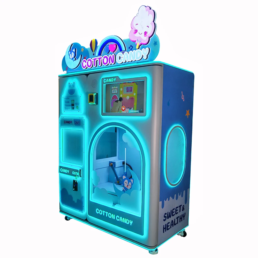 Multi Language Cotton Candy Vending Machine Robot Automatic Design Cotton Candy Machine Automatic Design Cotton Candy Machine