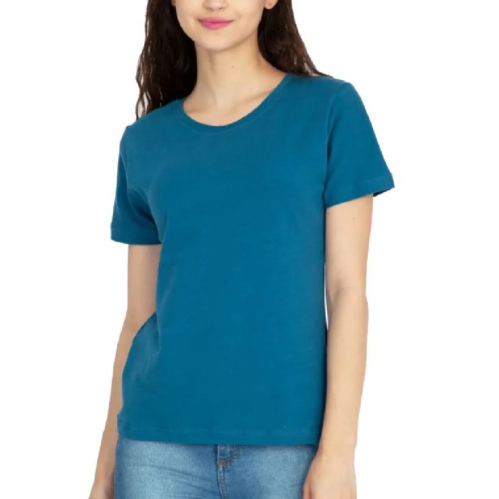 100% Cotton New Fashionable T Shirt Women Personalized Solid Short Sleeve T Shirt Dress Clothing Casual Custom Summer Western