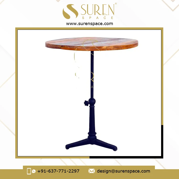 Best Quality Hot Selling Handmade Commercial Furniture Wooden Iron Designer Long Bar Table Industrial Iron Wooden Table