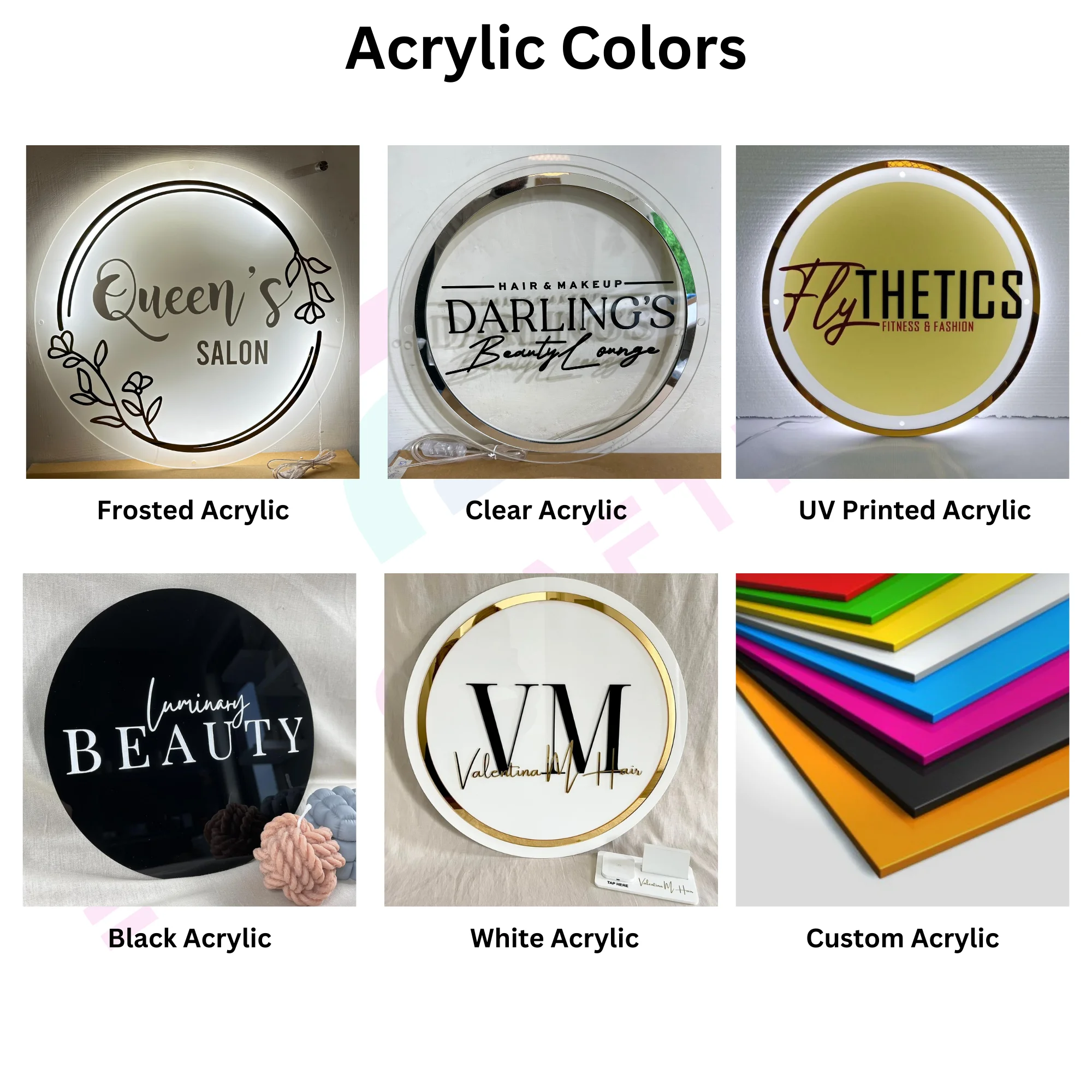 Custom UV Printed Acrylic Backlit Signs for Business and House and Out door Acrylic Backlit Signs