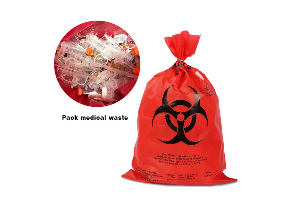 Medical Disposable Plastic Biohazard Waste Bags Autoclavable Waste bags