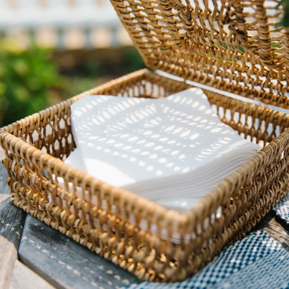 Handwicker natural rattan napkin holder Rustic tableware restaurant hotel decoration wholesales nice price from Vietnam