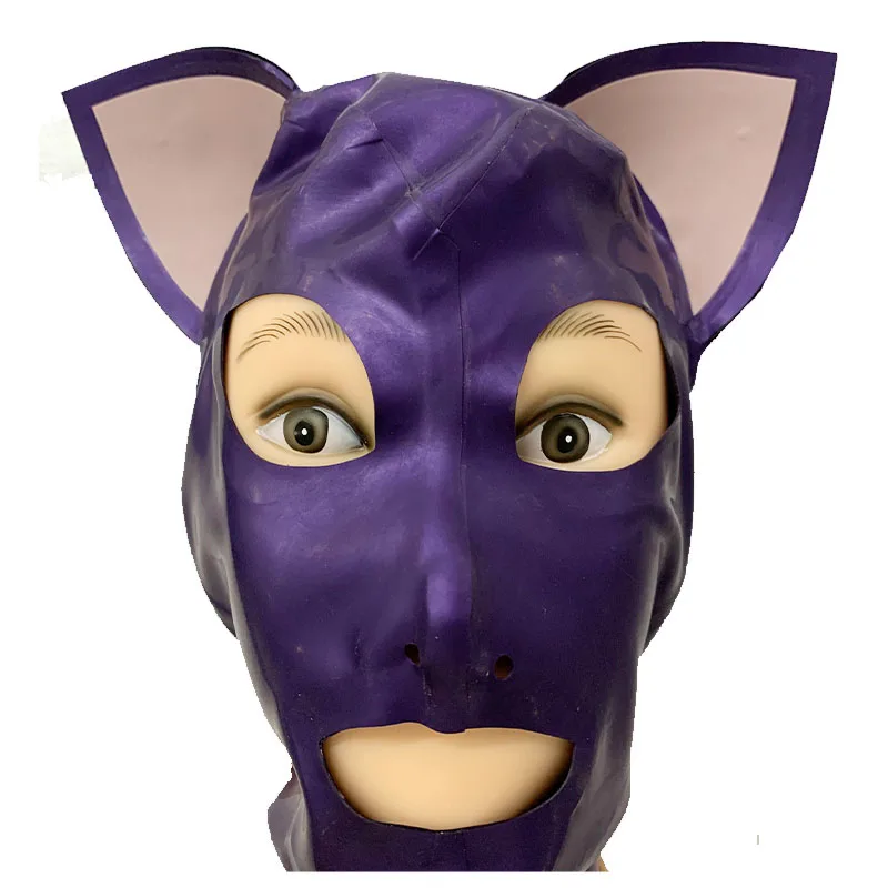 Hot Cat Latex halloween mask Cosplay Cockscomb Hood Mask Rubber Fetish Customized  size OEM ODM headwear Cute Factory Price