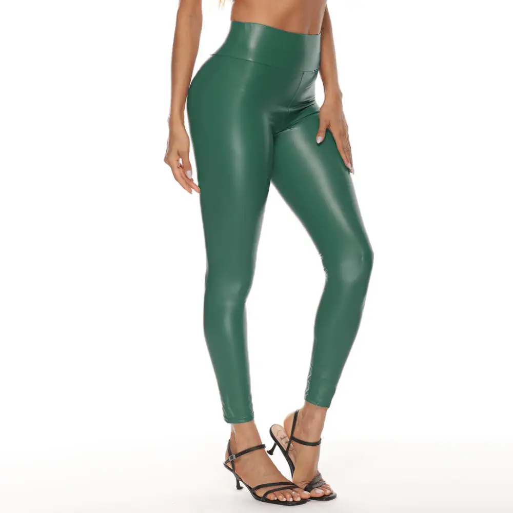 High Quality Thin Velvet Trousers PU Leather Thicken Warm Pants  Plus Size High Waist Leggings